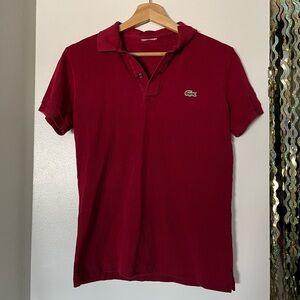 Men Lacoste Red Polo Shirt size medium